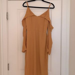 Reformation midi golden viscose dress size 4.